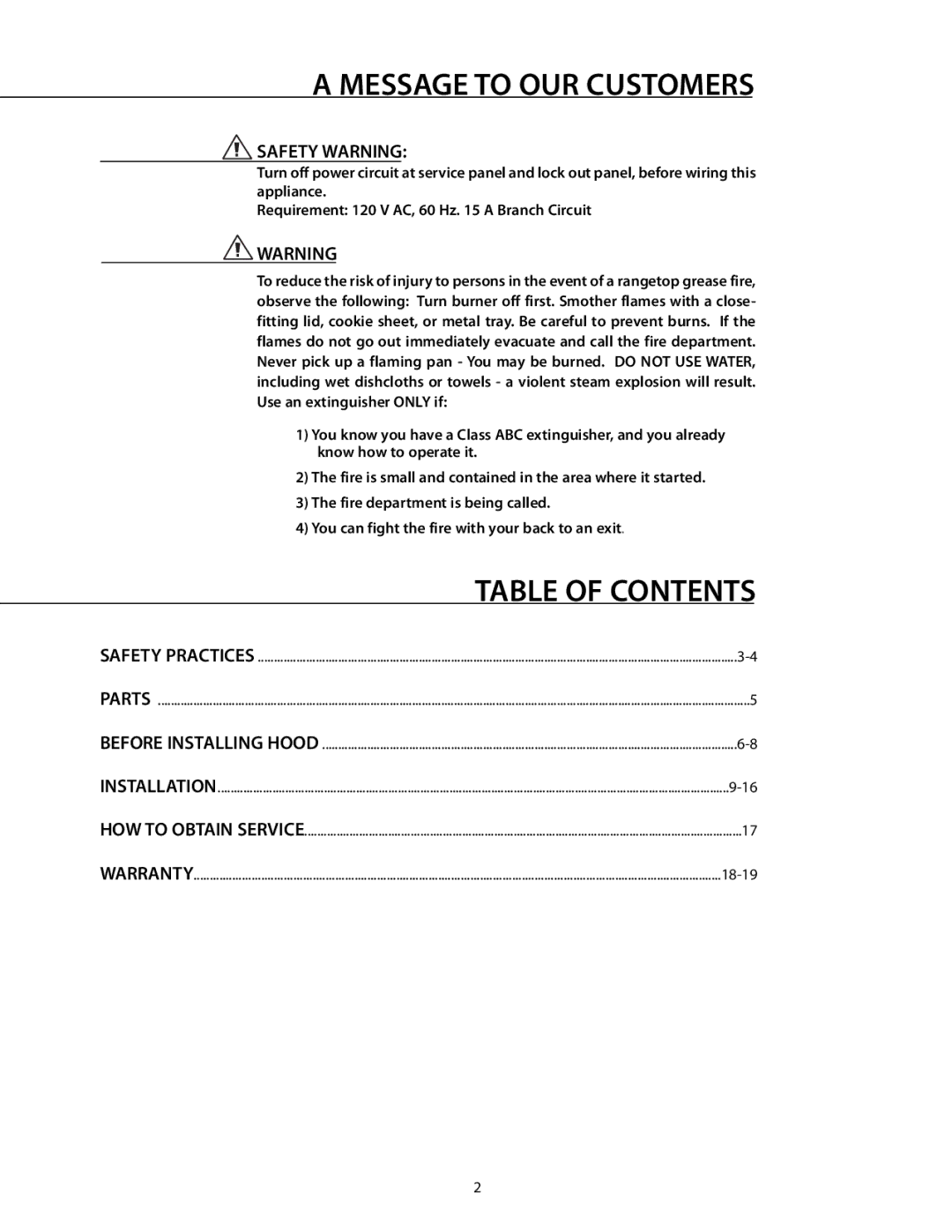 DCS 221712 manual Table of Contents 