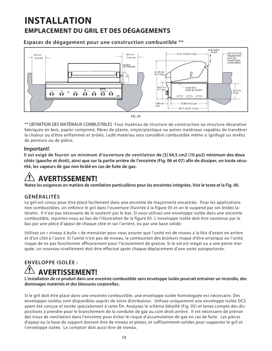 DCS 36/48BGB manual Généralités, Enveloppe Isolée 