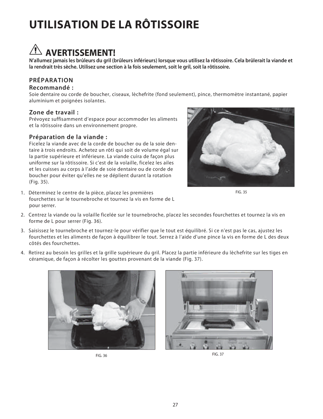 DCS 36/48BGB manual Préparation, Recommandé 