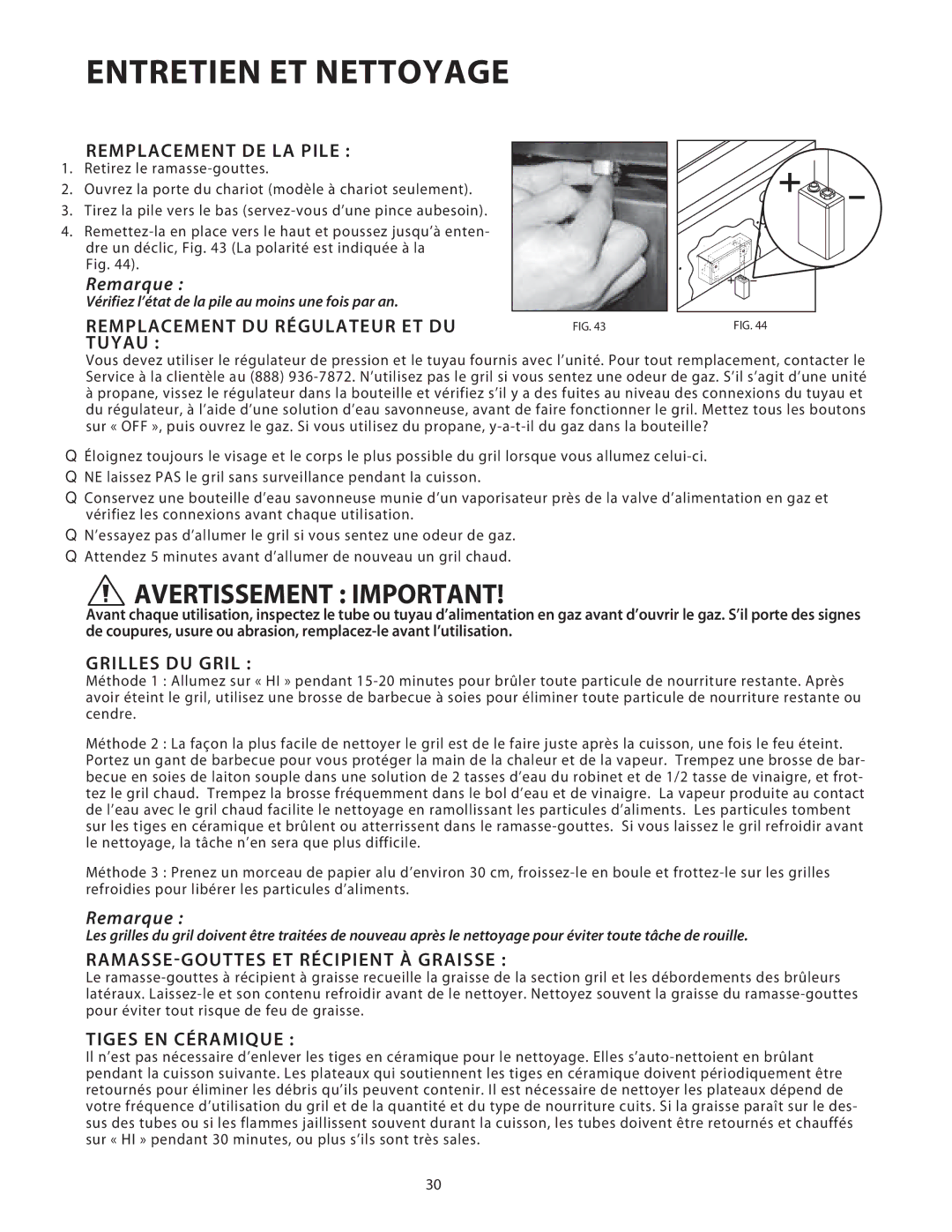 DCS 36/48BGB manual Entretien ET Nettoyage 