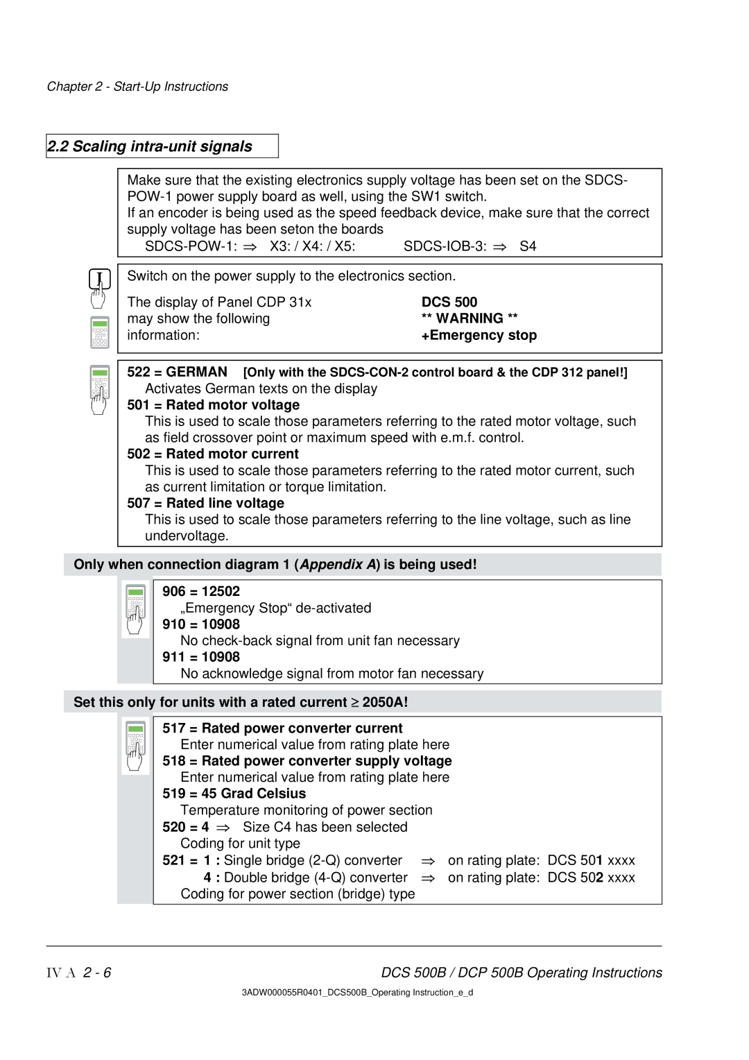 DCS 500 manual Scaling intra-unit signals 