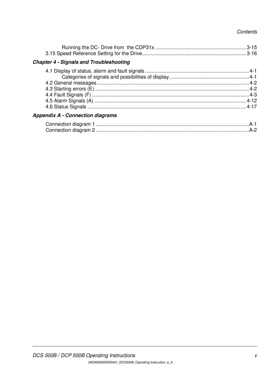 DCS 500 manual Signals and Troubleshooting 