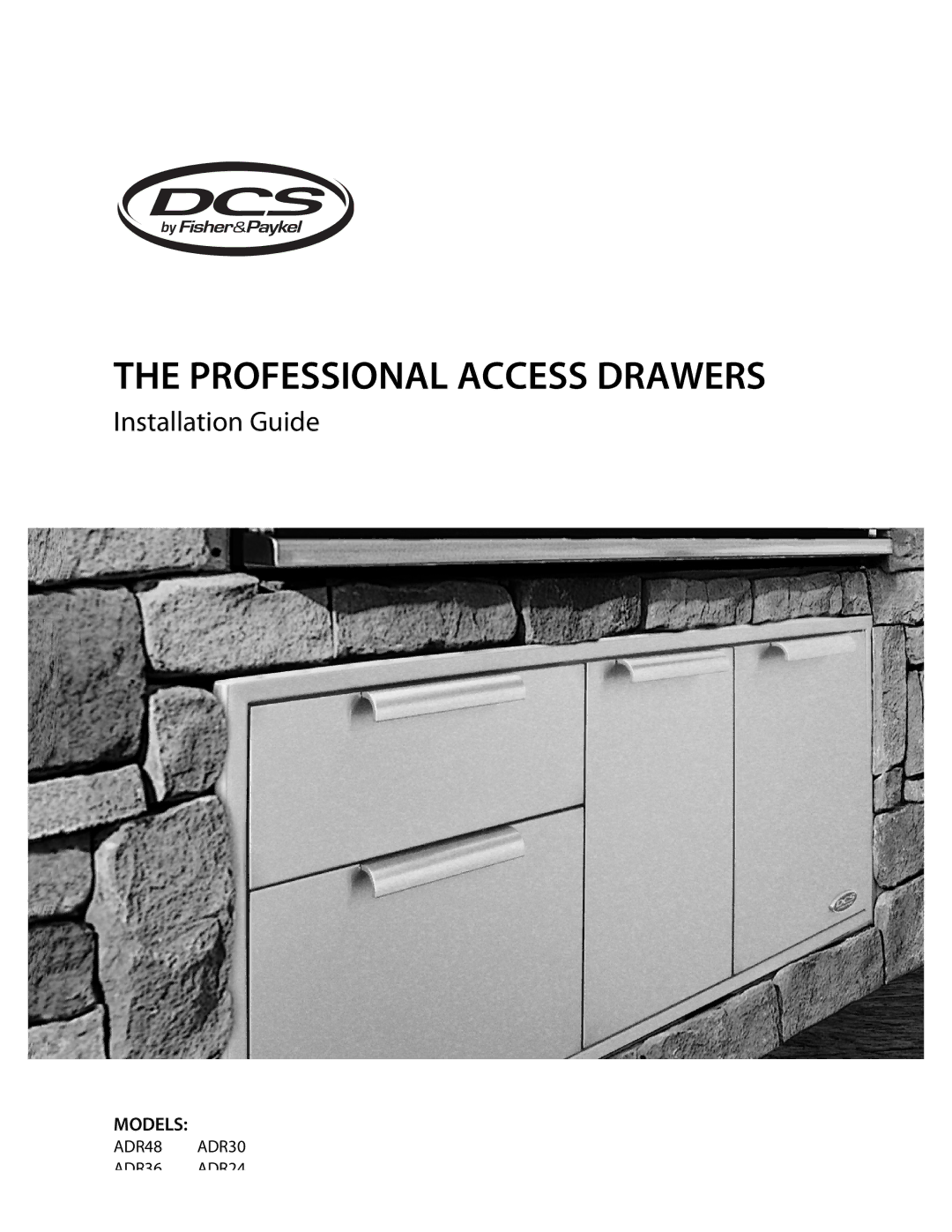 DCS ADR48, ADR30, ADR36, ADR24 manual Professional Access Drawers, Models 