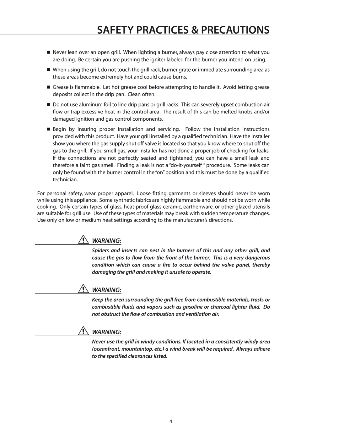 DCS BGA26-BQ manual Safety Practices & Precautions 