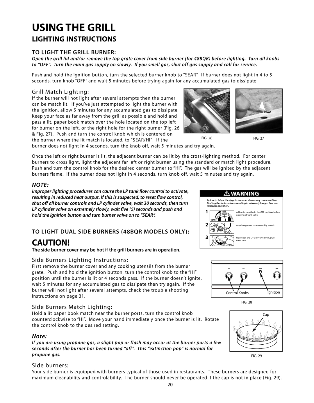 DCS BGB" Series manual Using the Grill, Lighting Instructions, To Light the Grill Burner 