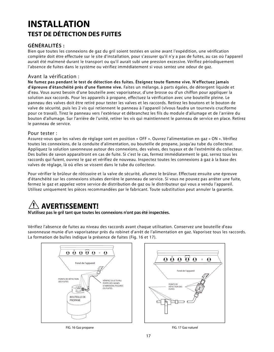 DCS BGB Series manual Test DE Détection DES Fuites, Avant la vérification, Pour tester 