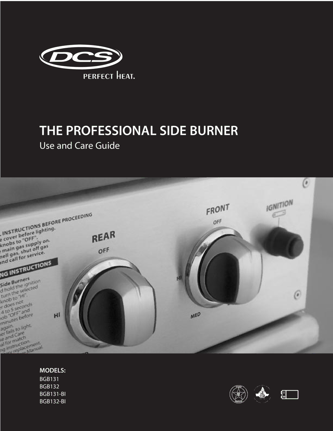 DCS BGB132-BI, BGB131-BI manual Professional Side Burner 