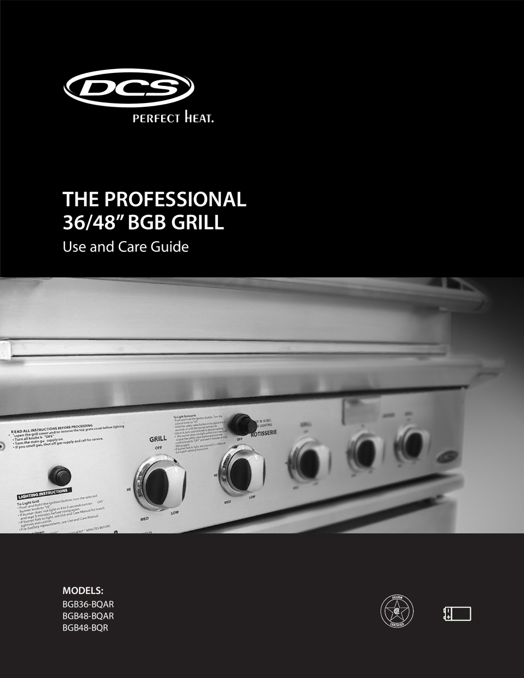 DCS BGB36-BQAR manual Professional 36/48 BGB Grill 