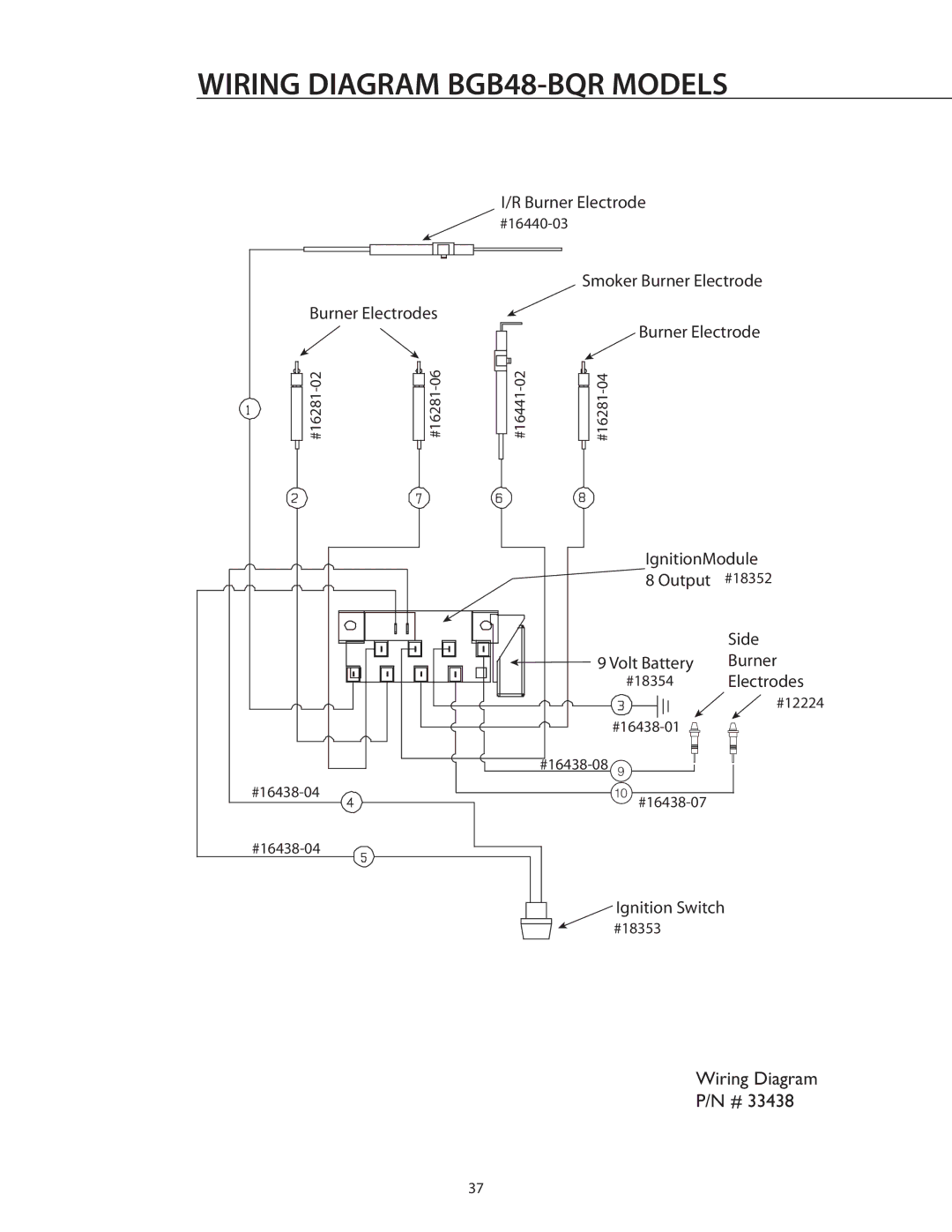 DCS BGB36-BQAR manual Wiring Diagram BGB48-BQR Models 