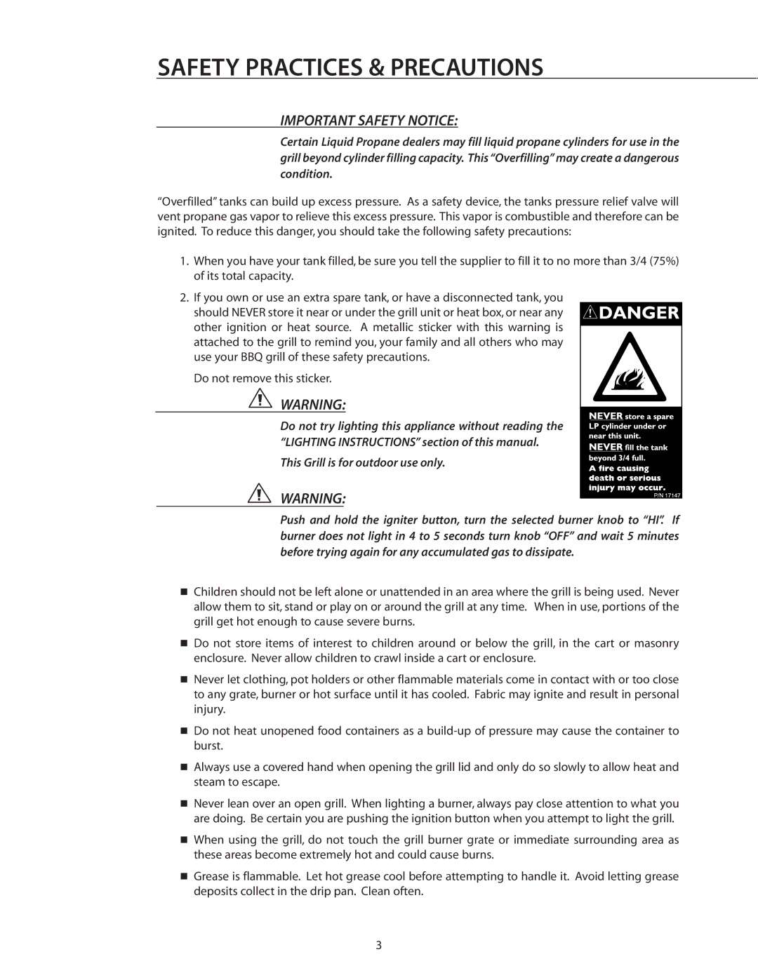 DCS BGB36-BQAR manual Safety Practices & Precautions, Important Safety Notice 