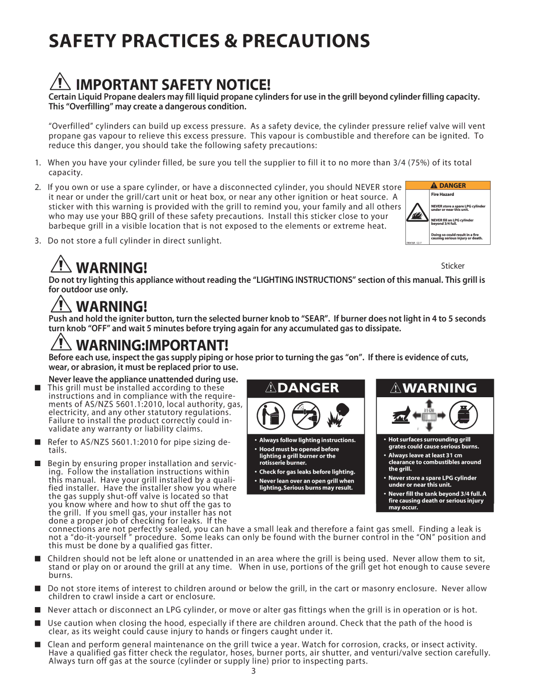 DCS BGB36, BGB48 installation instructions Safety Practices & Precautions, Important Safety Notice 