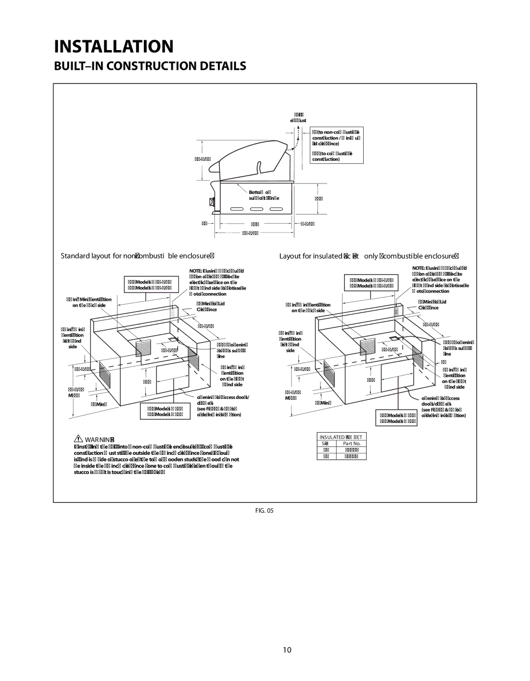 DCS BGB48-BQR, BGB48-BQAR manual BUILT-IN Construction Details 