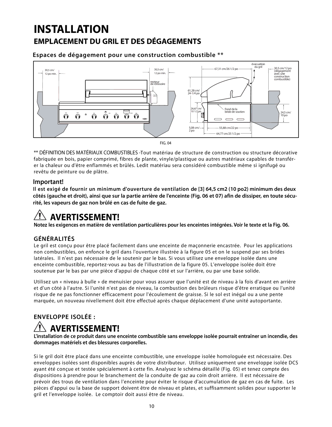 DCS BGB48-BQAR, BGB48-BQR manual Généralités, Enveloppe Isolée 