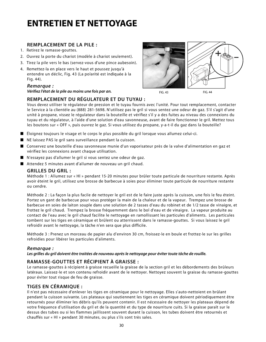 DCS BGB48-BQAR, BGB48-BQR manual Entretien ET Nettoyage 