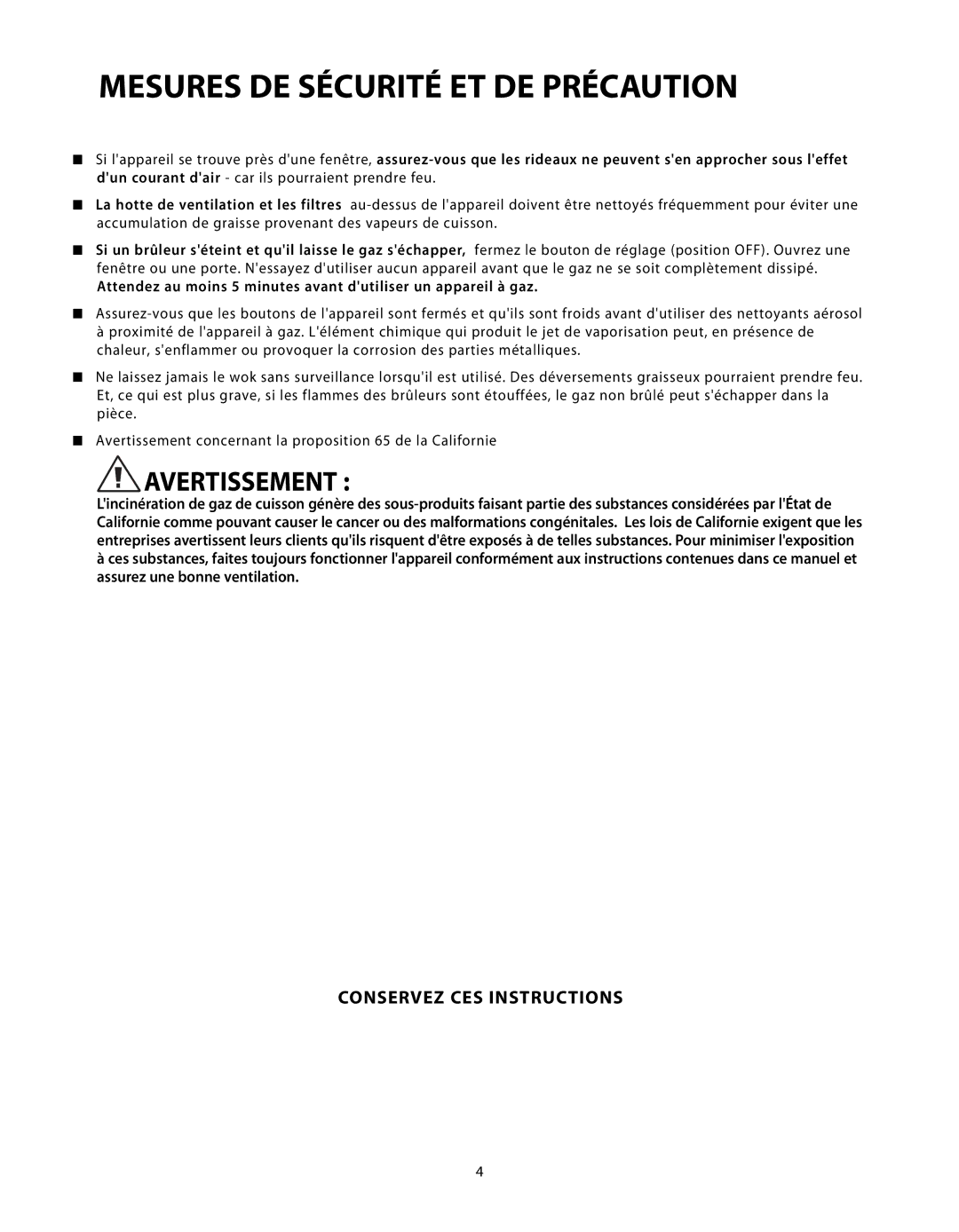 DCS C-24 installation instructions Conservez CES Instructions 