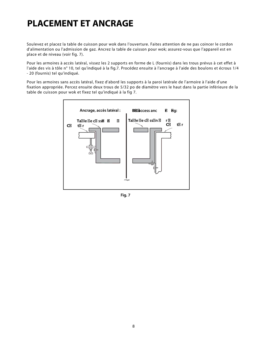 DCS C-24 installation instructions Placement ET Ancrage 