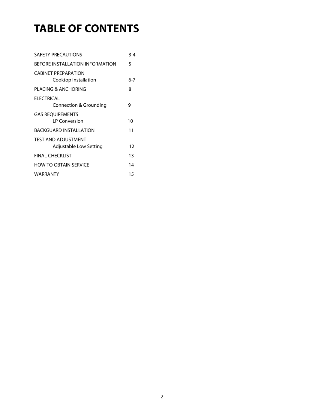 DCS C-24 installation instructions Table of Contents 