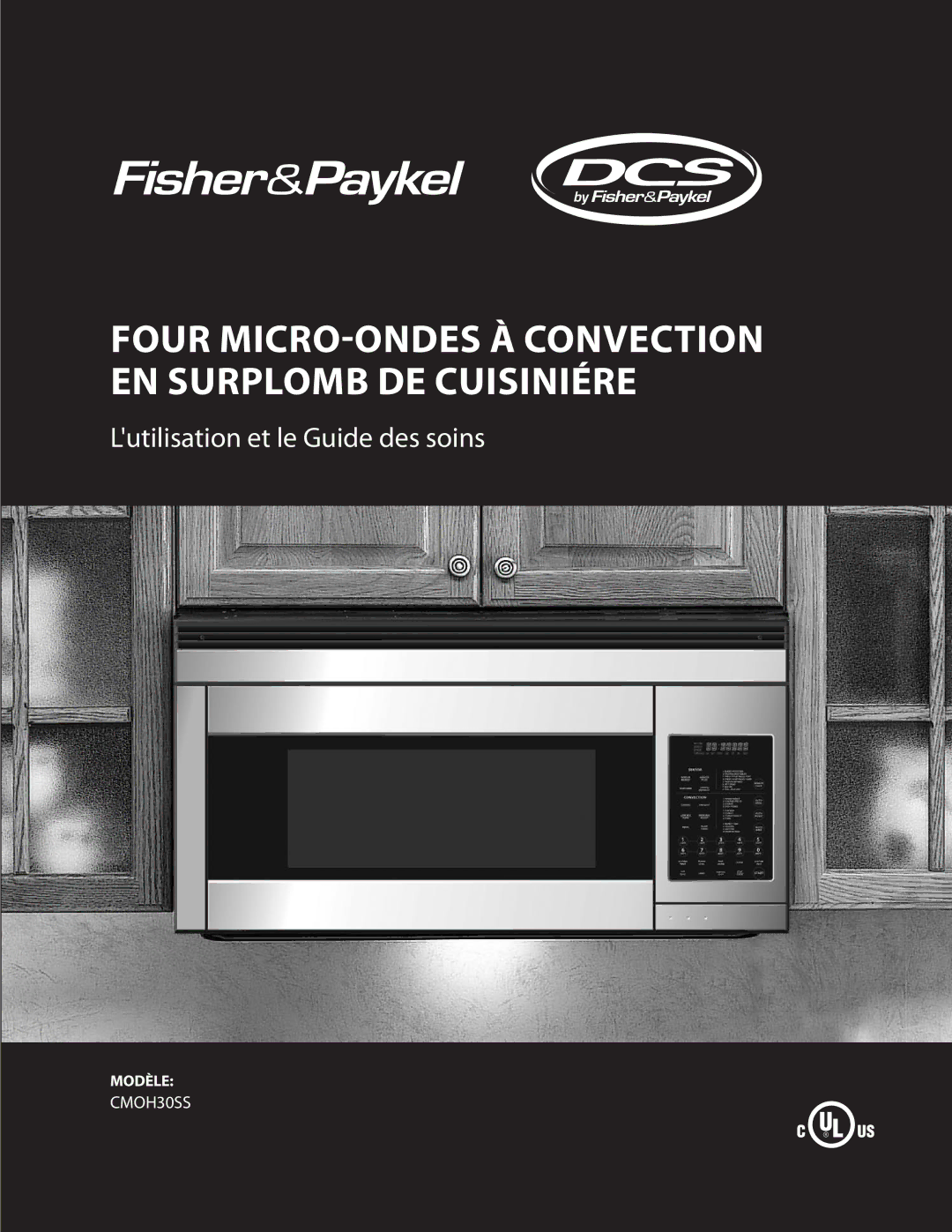 DCS CMOH30SS manual Four micro-ondes à convection en surplomb de cuisiniére 