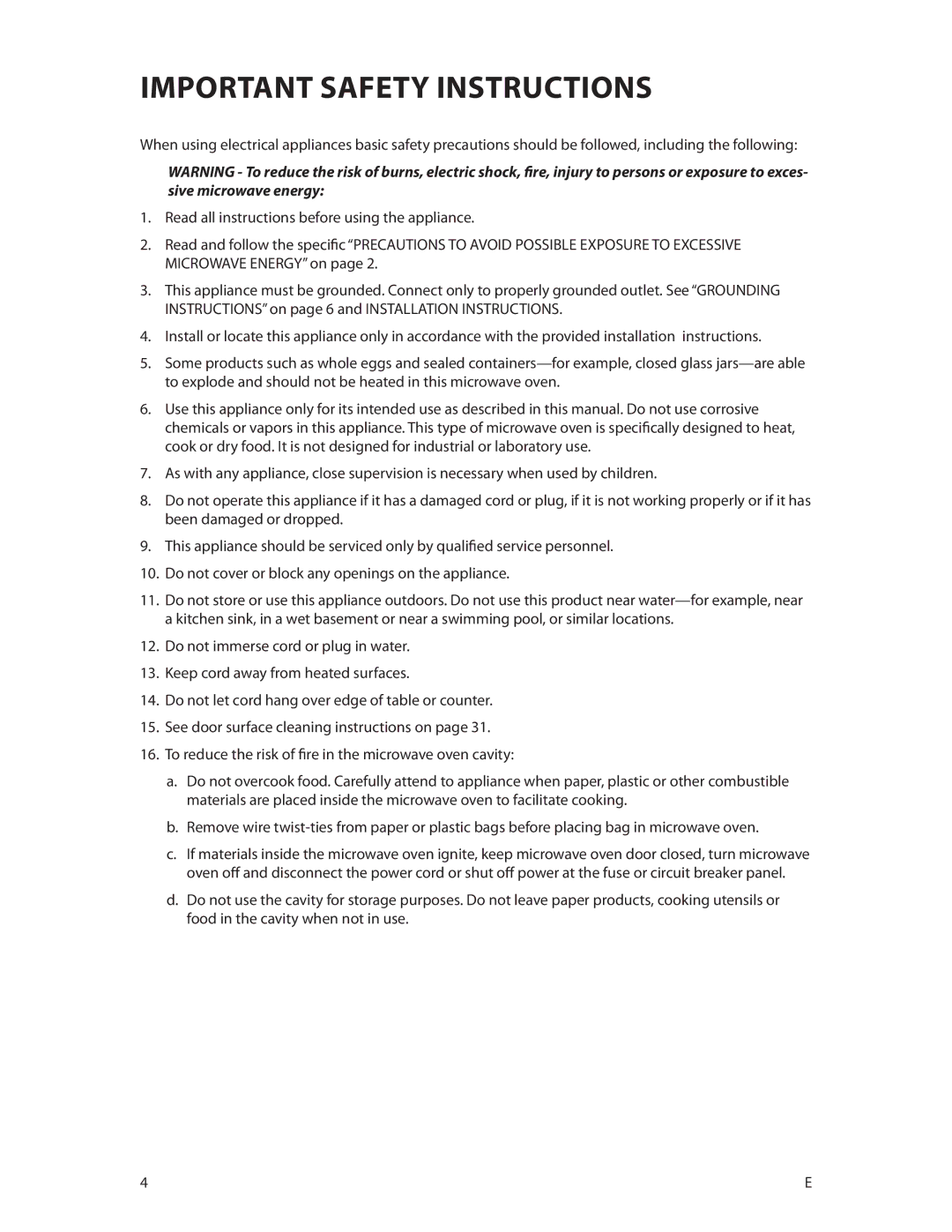 DCS CMOH30SS manual Important Safety Instructions 