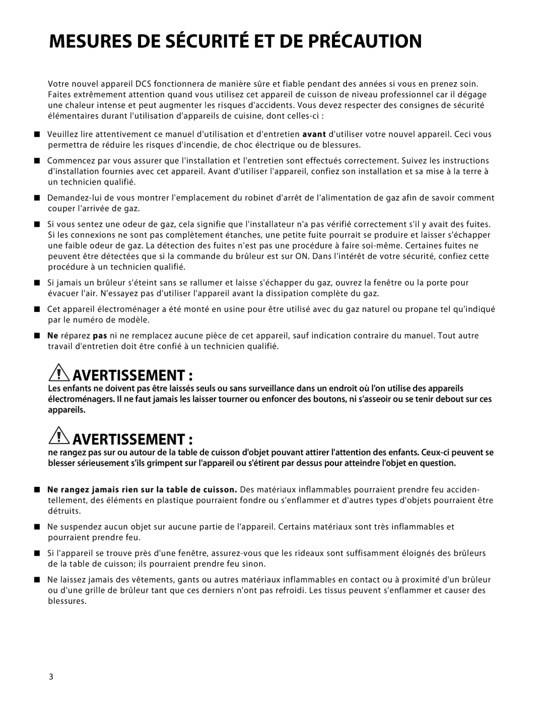 DCS CTD-365, CTD-304 manual Mesures DE Sécurité ET DE Précaution 