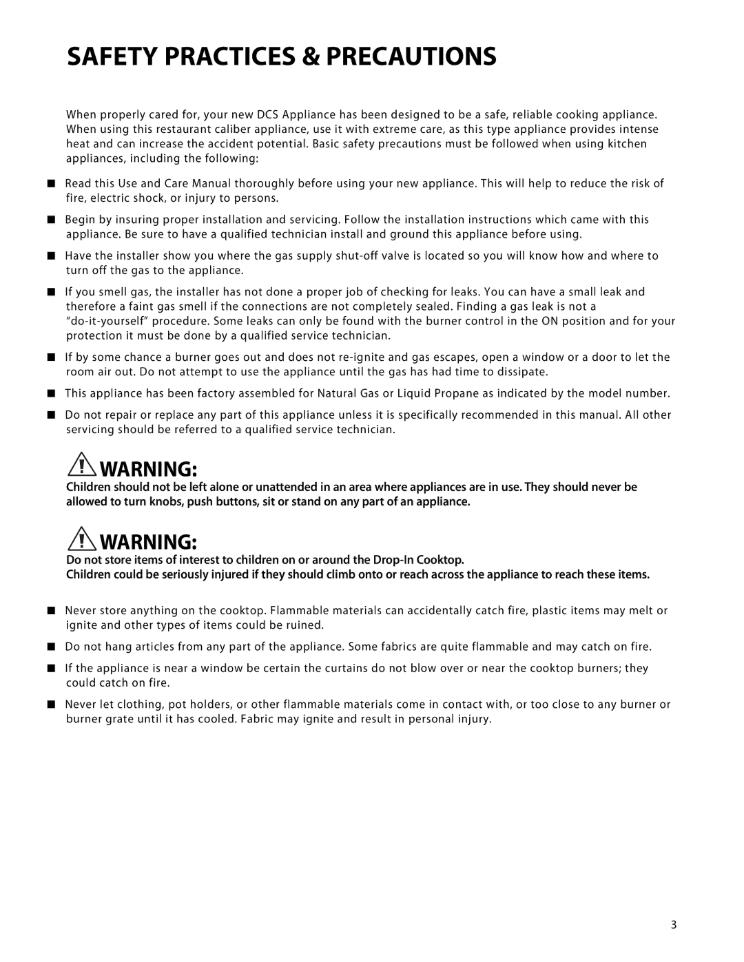 DCS CTD-304, CTD-365 manual Safety Practices & Precautions 