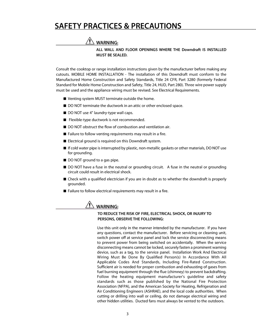 DCS DD-36SS, DD-30SS manual Safety Practices & Precautions 