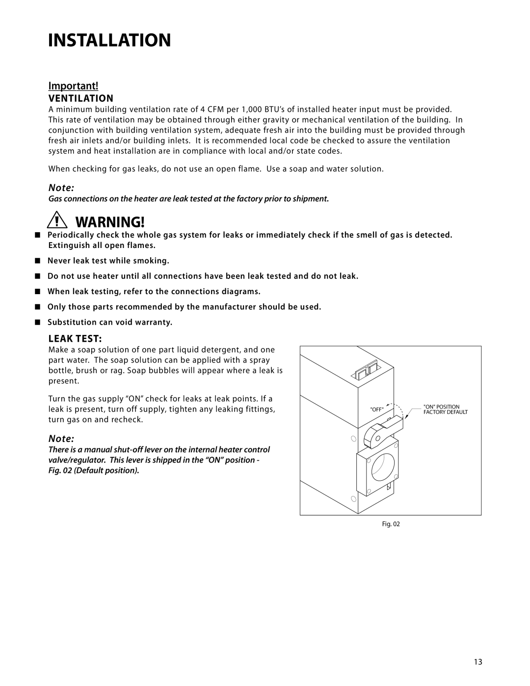 DCS DRH-48N manual Ventilation, Leak Test 