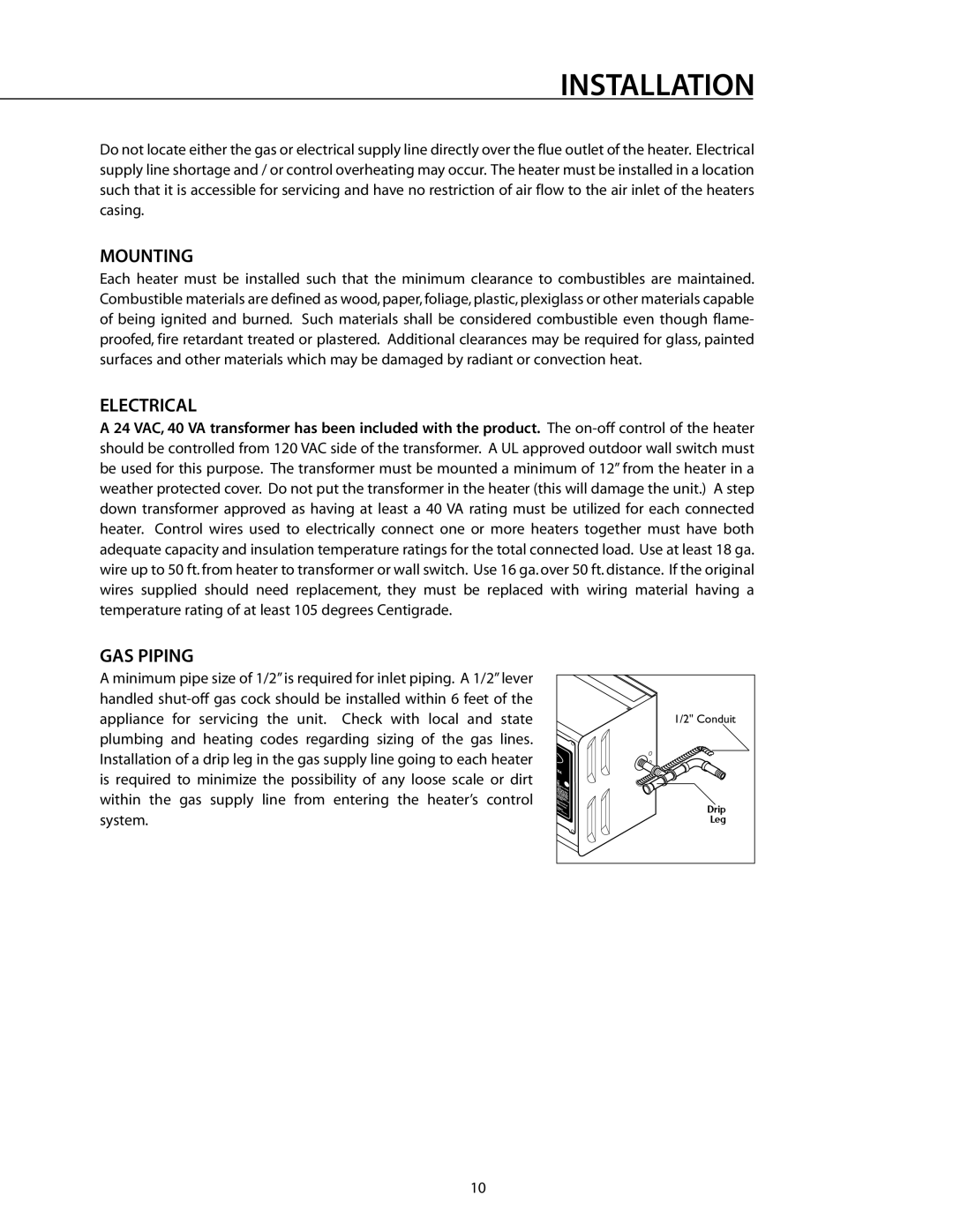 DCS DRH48N installation instructions Mounting, Electrical, GAS Piping 