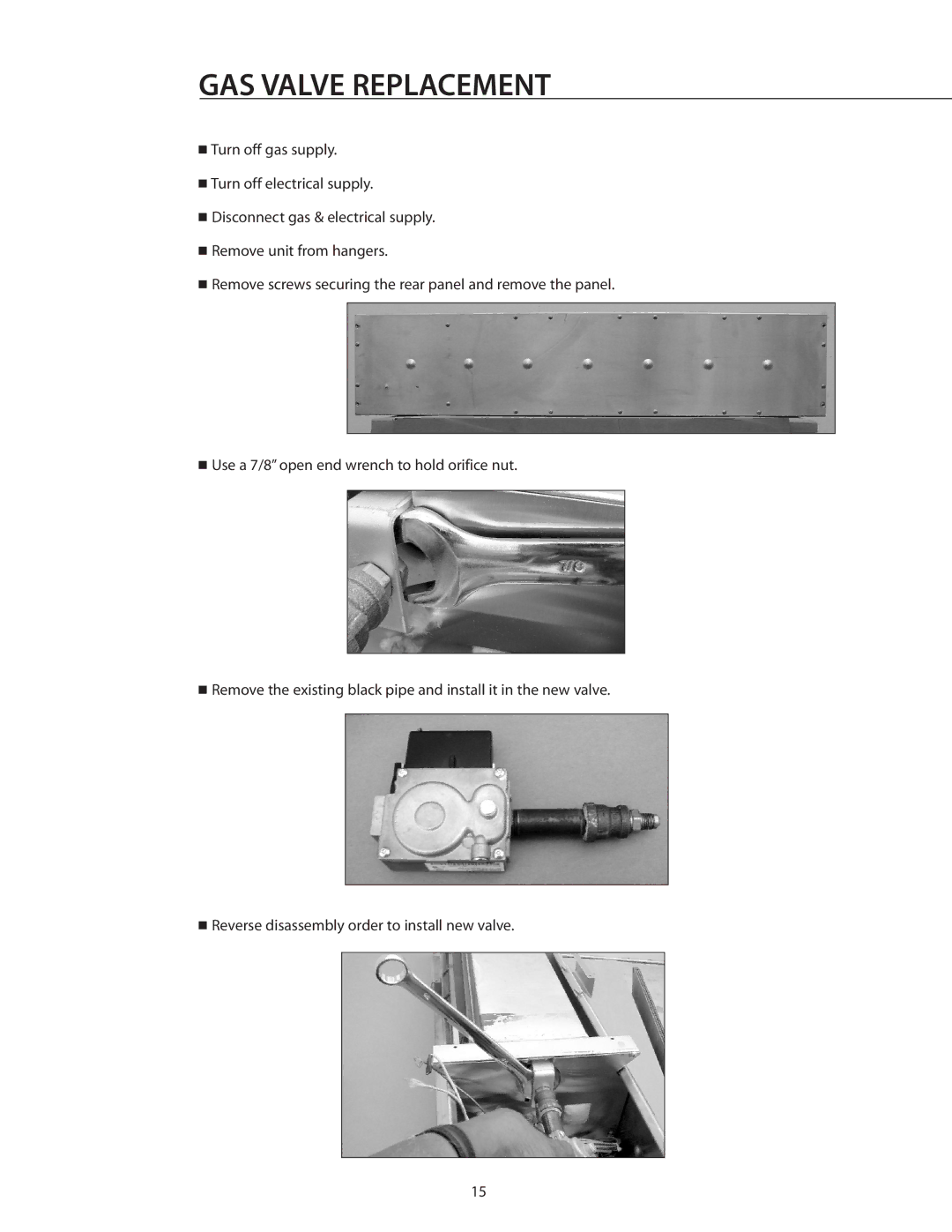 DCS DRH48N installation instructions GAS Valve Replacement 