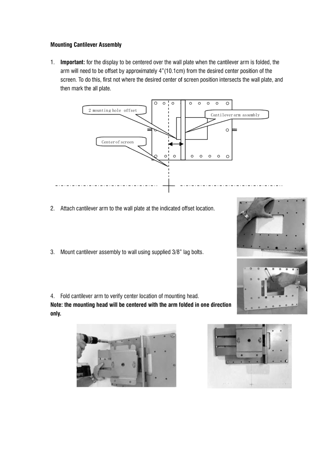 DCS Flat Panel TV warranty Mounting Cantilever Assembly 