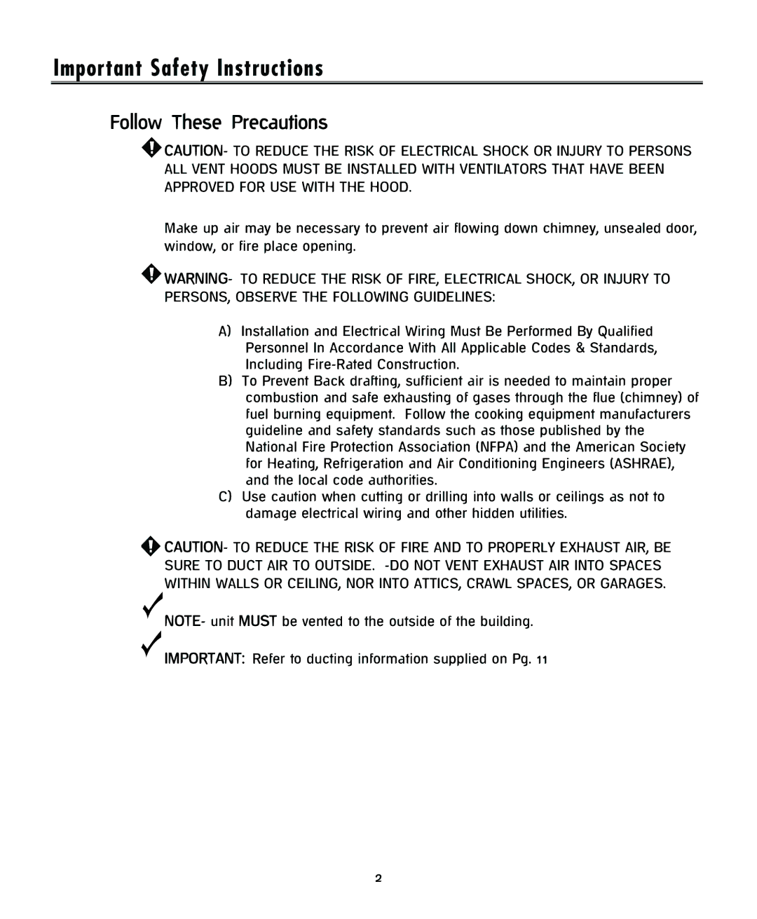 DCS IVH-48 installation instructions Important Safety Instructions, Follow These Precautions 