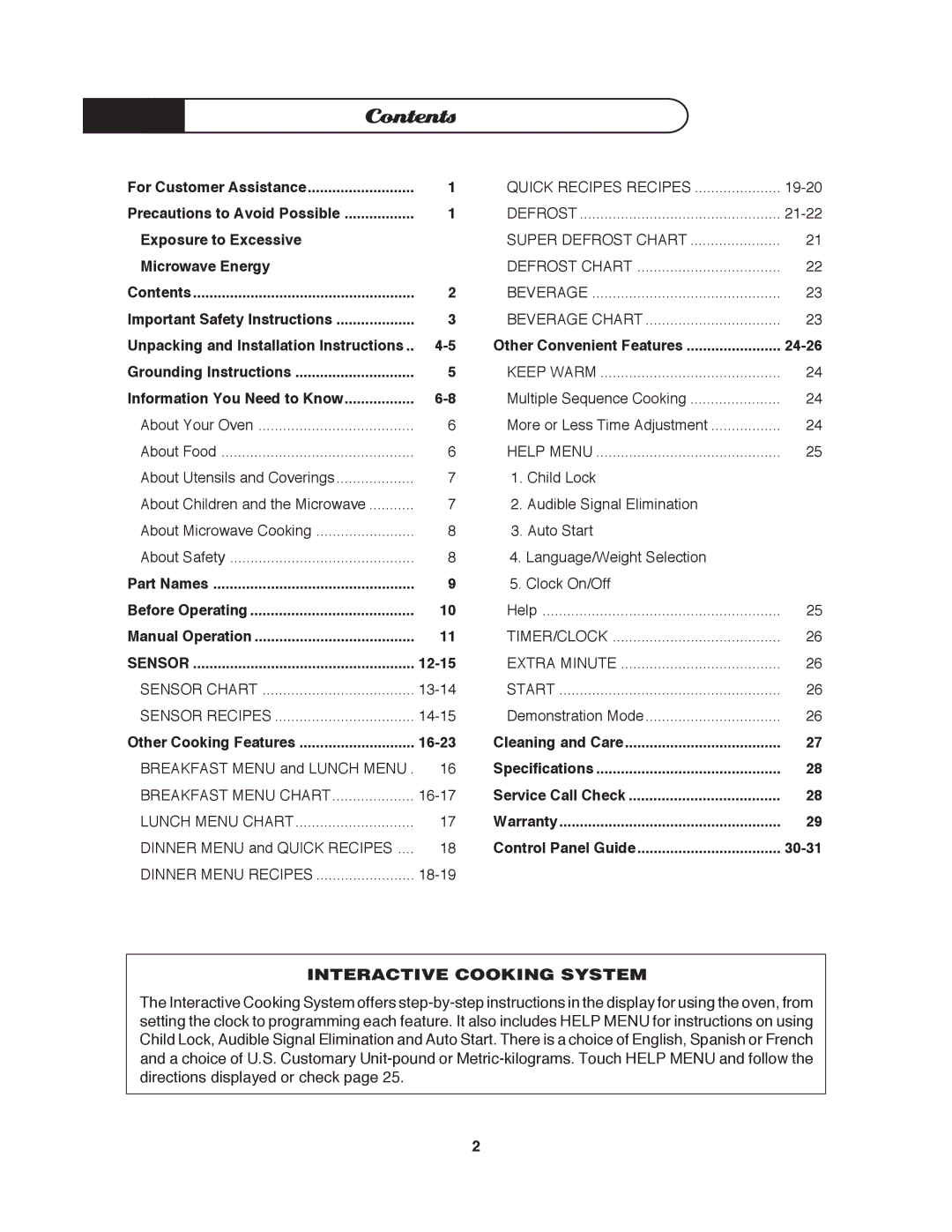 DCS MO-24SS manual Contents 