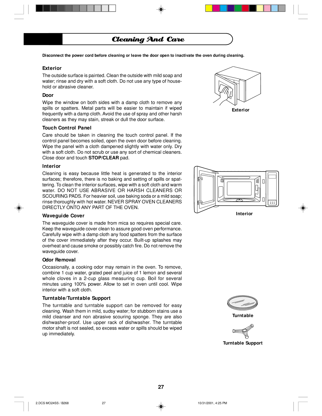 DCS MO24SS manual Cleaning And Care 