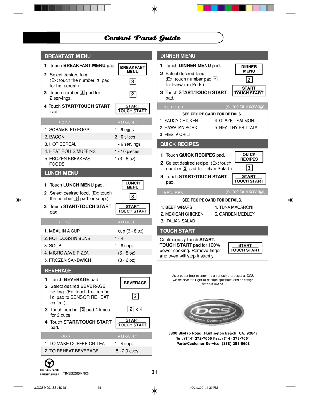 DCS MO24SS manual C I P E S 