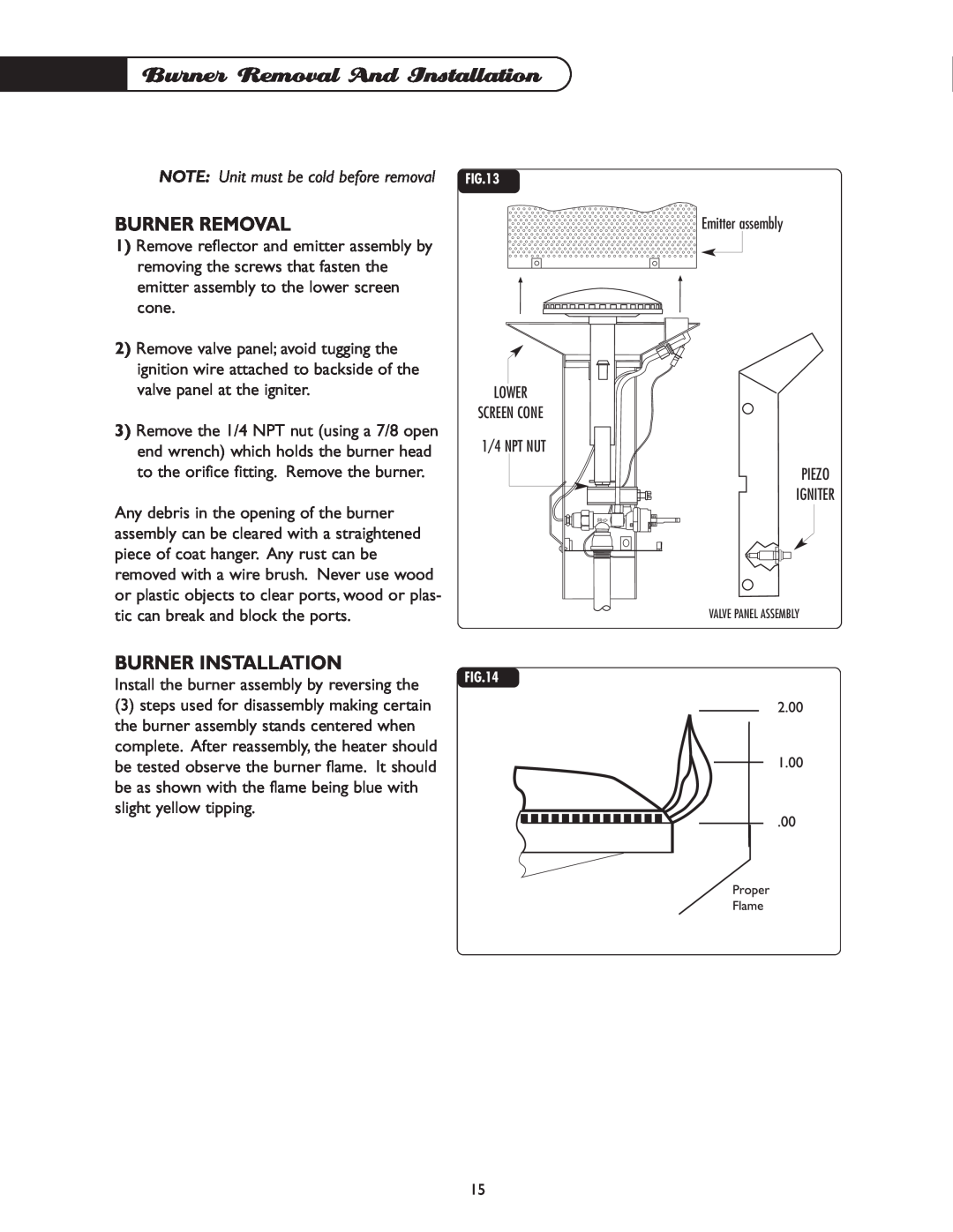 DCS PHFS-DW-SS, PHFS-DW-BK, PHFS-DWWT, PHFS-DW-BL, PHFS-DW-GN, PHFS-DW-BZ manual Burner Removal And Installation 