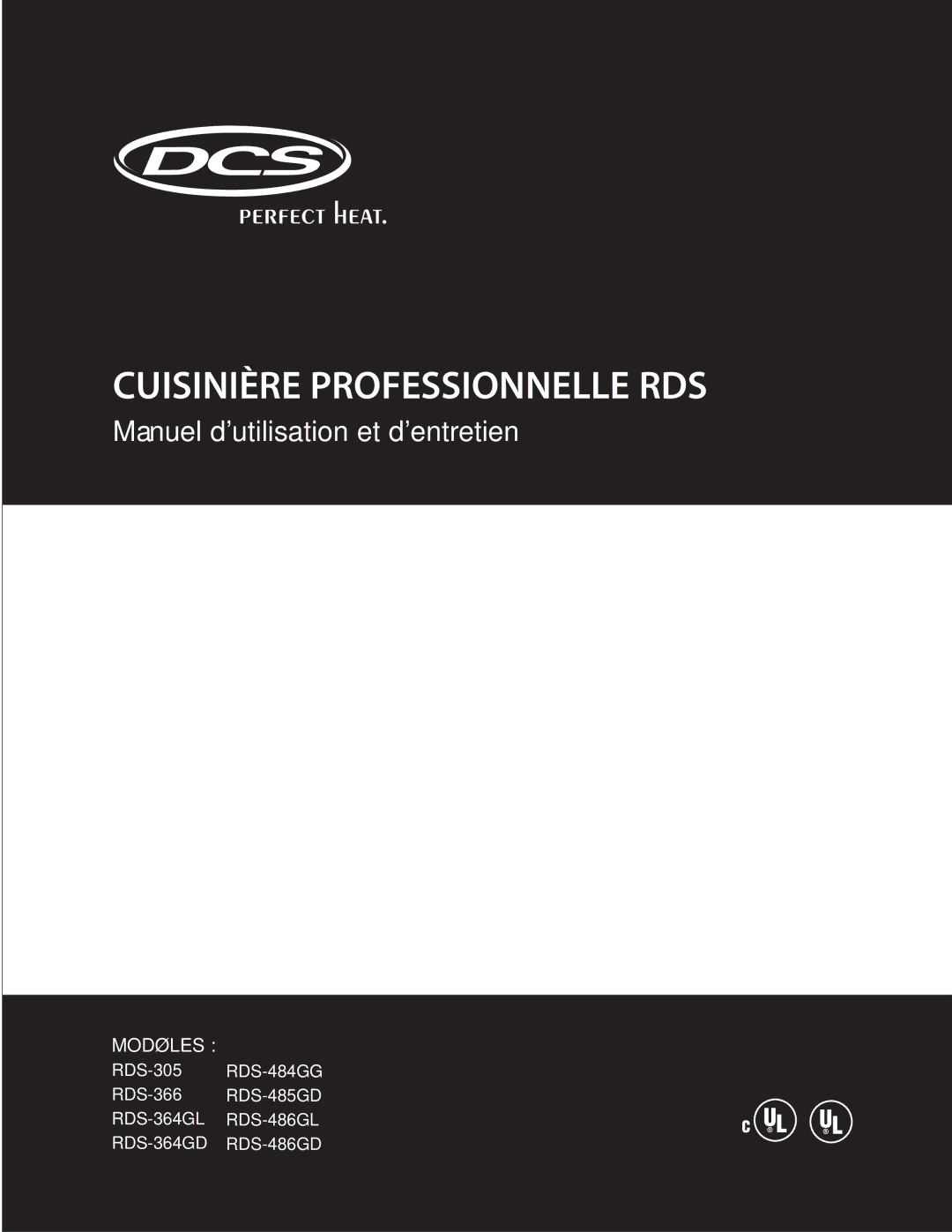 DCS RDS-305 manual Cuisinière Professionnelle RDS 