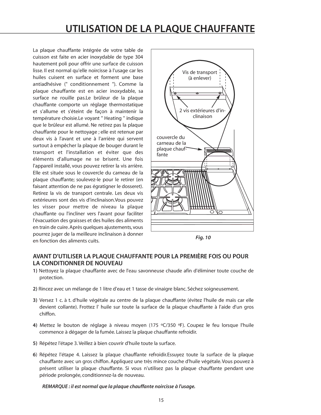 DCS RDS-305 manual Utilisation DE LA Plaque Chauffante 