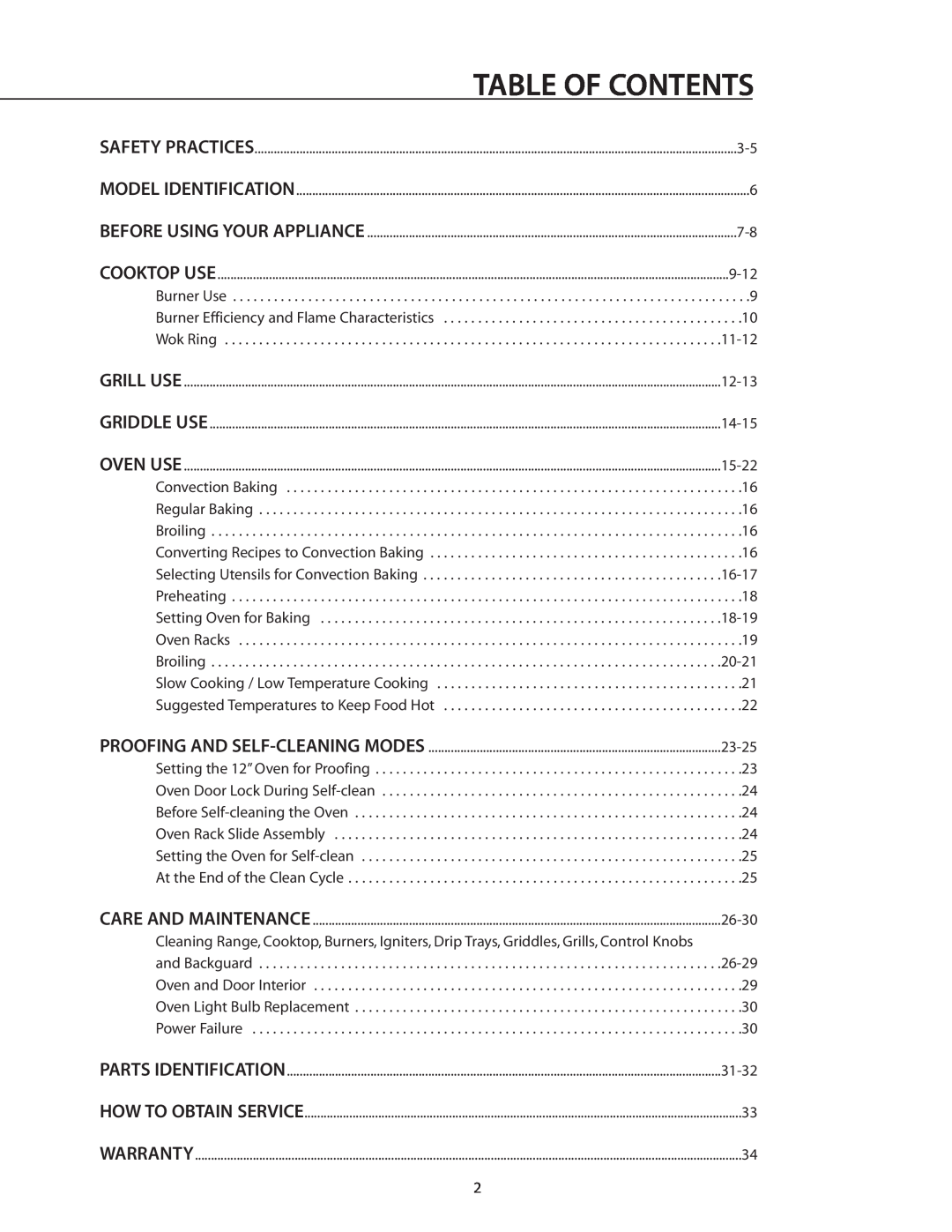 DCS RDS-305 manual Table Of Contents 