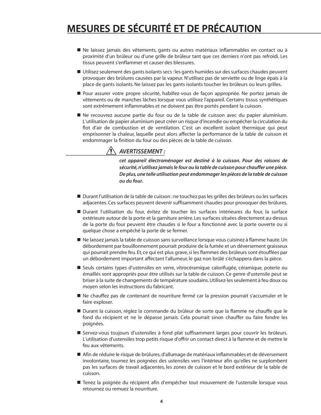 DCS RDS-305 manual Mesures De Sécurité Et De Précaution, Avertissement 