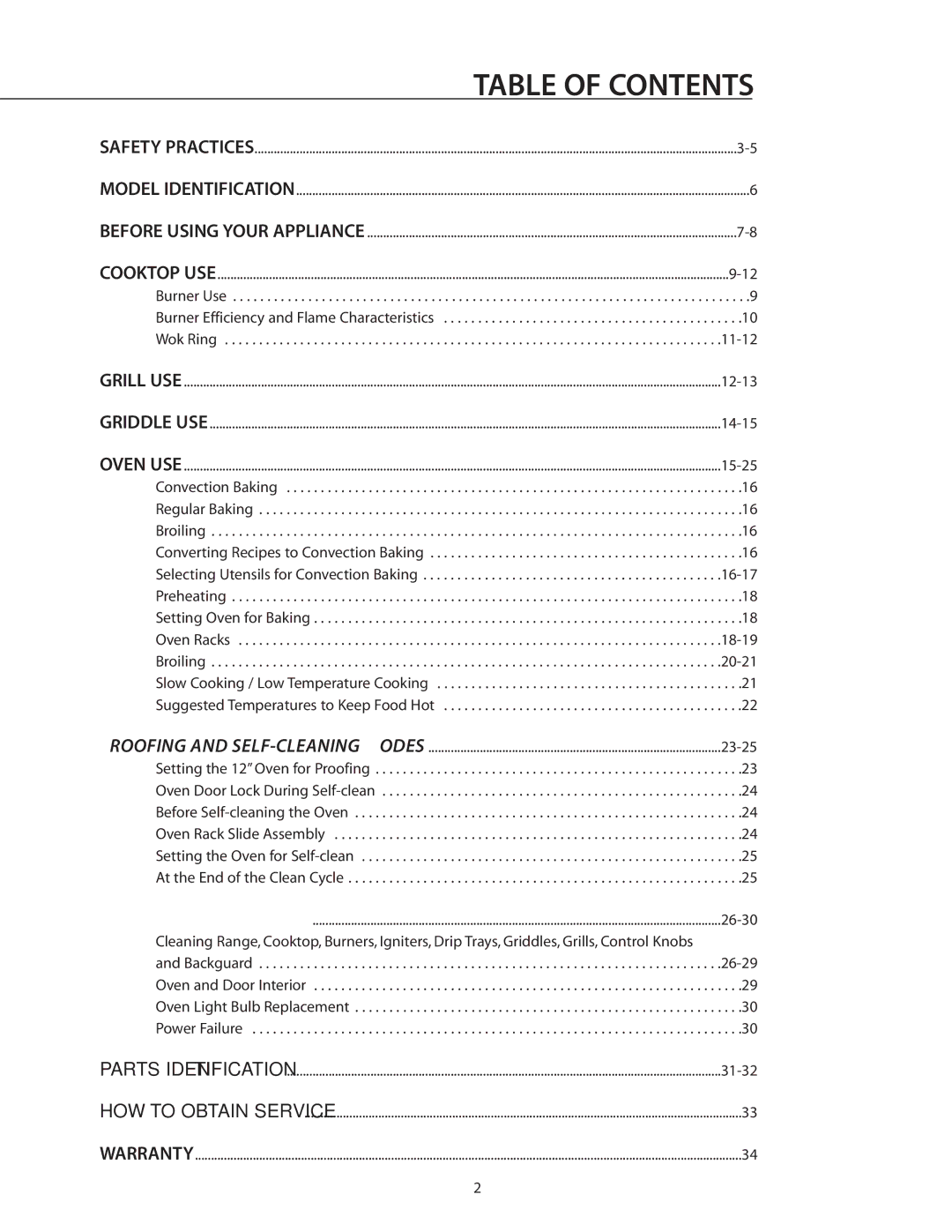 DCS RDS-485GD, RDS-364GD, RDS-484GG, RDS-486GD, RDS-366, RDS-364GL, RDS-486GL manual Table of Contents 