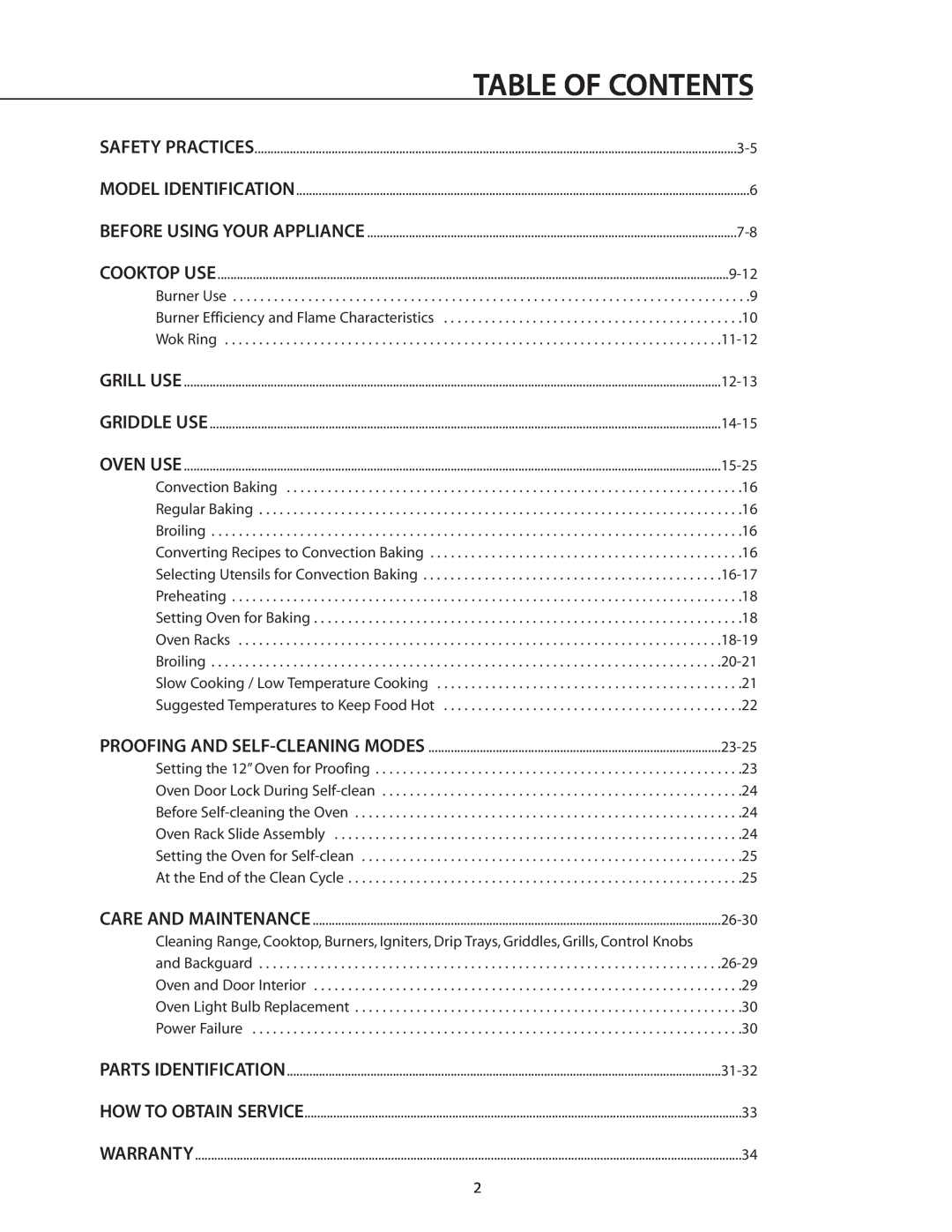 DCS RDS-485GD, RDS-364GD, RDS-484GG, RDS-486GD, RDS-366, RDS-364GL, RDS-486GL manual Table Of Contents 