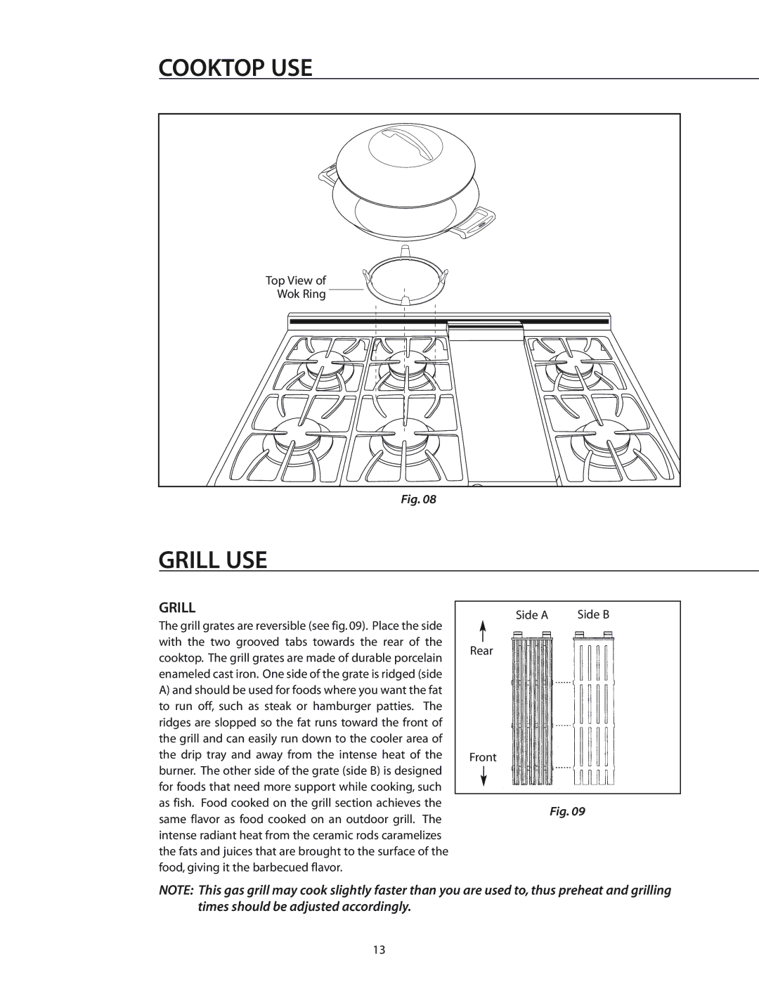 DCS RGS-364GD, RGS-486GL, RGS-484GG, CS-364GD, RGS-305, RGS-485GD, RGS-364GL, RGS-366, RGS-486GD manual Grill USE 