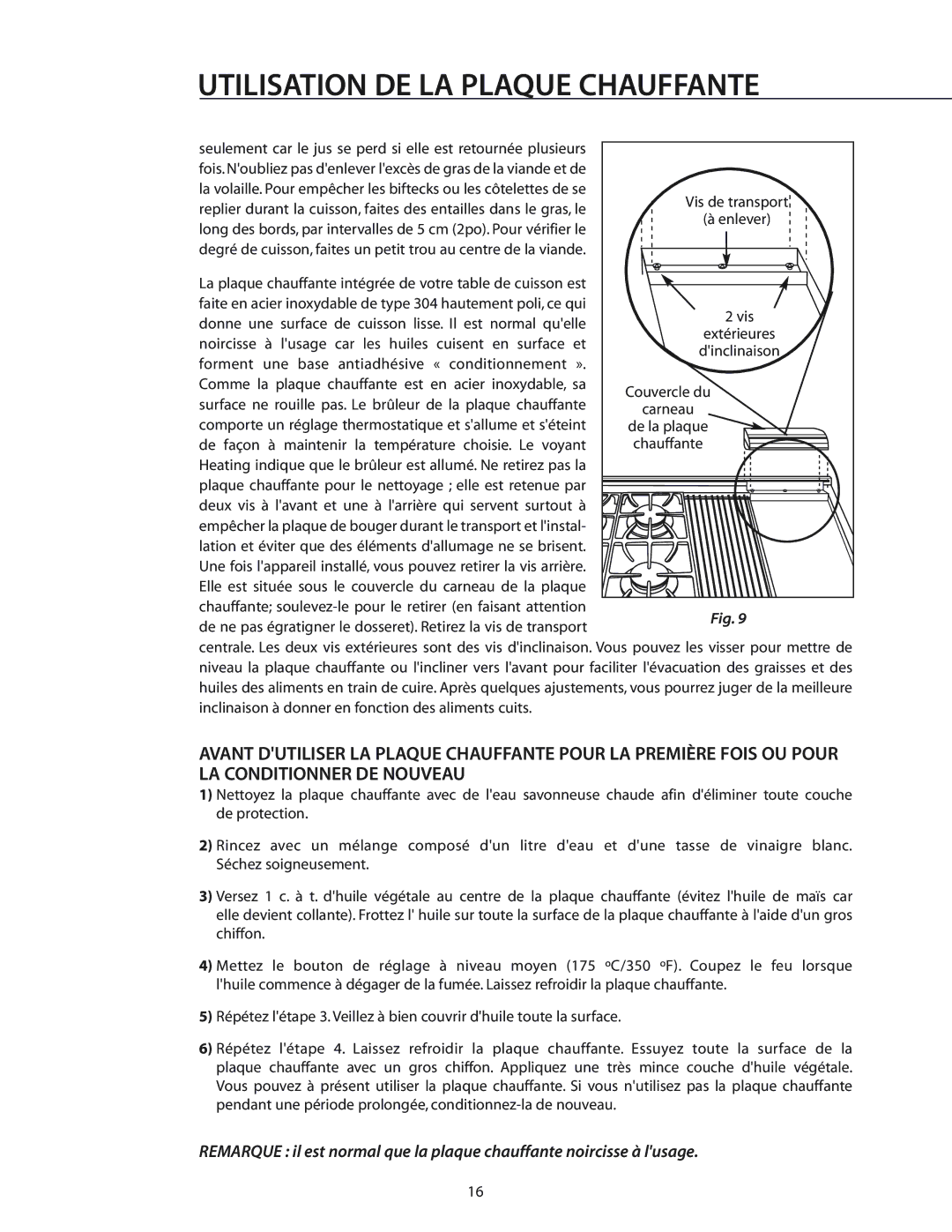 DCS RGS-364GD, RGS-486GL, RGS-484GG, CS-364GD, RGS-305, RGS-485GD, RGS-364GL, RGS-366 manual Utilisation DE LA Plaque Chauffante 