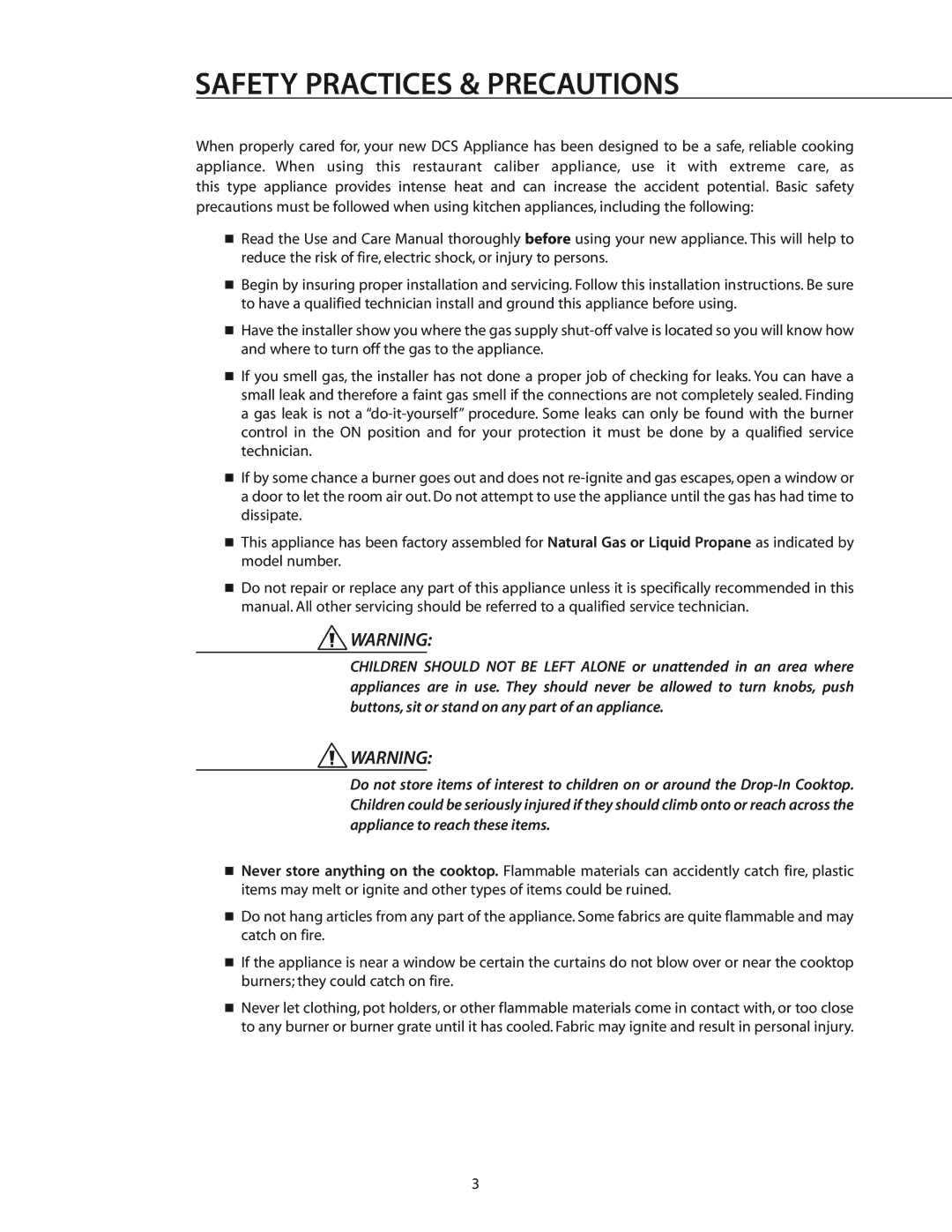 DCS T-365BK, CT-365SS installation manual Safety Practices & Precautions 