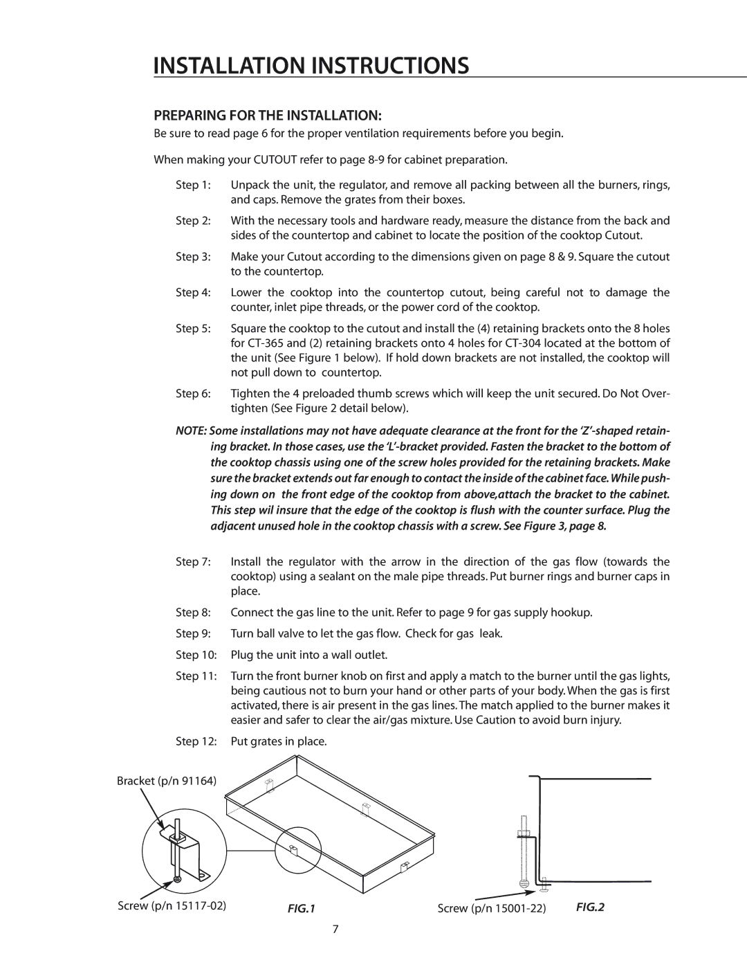 DCS T-365BK, CT-365SS installation manual Installation Instructions, Preparing for the Installation 