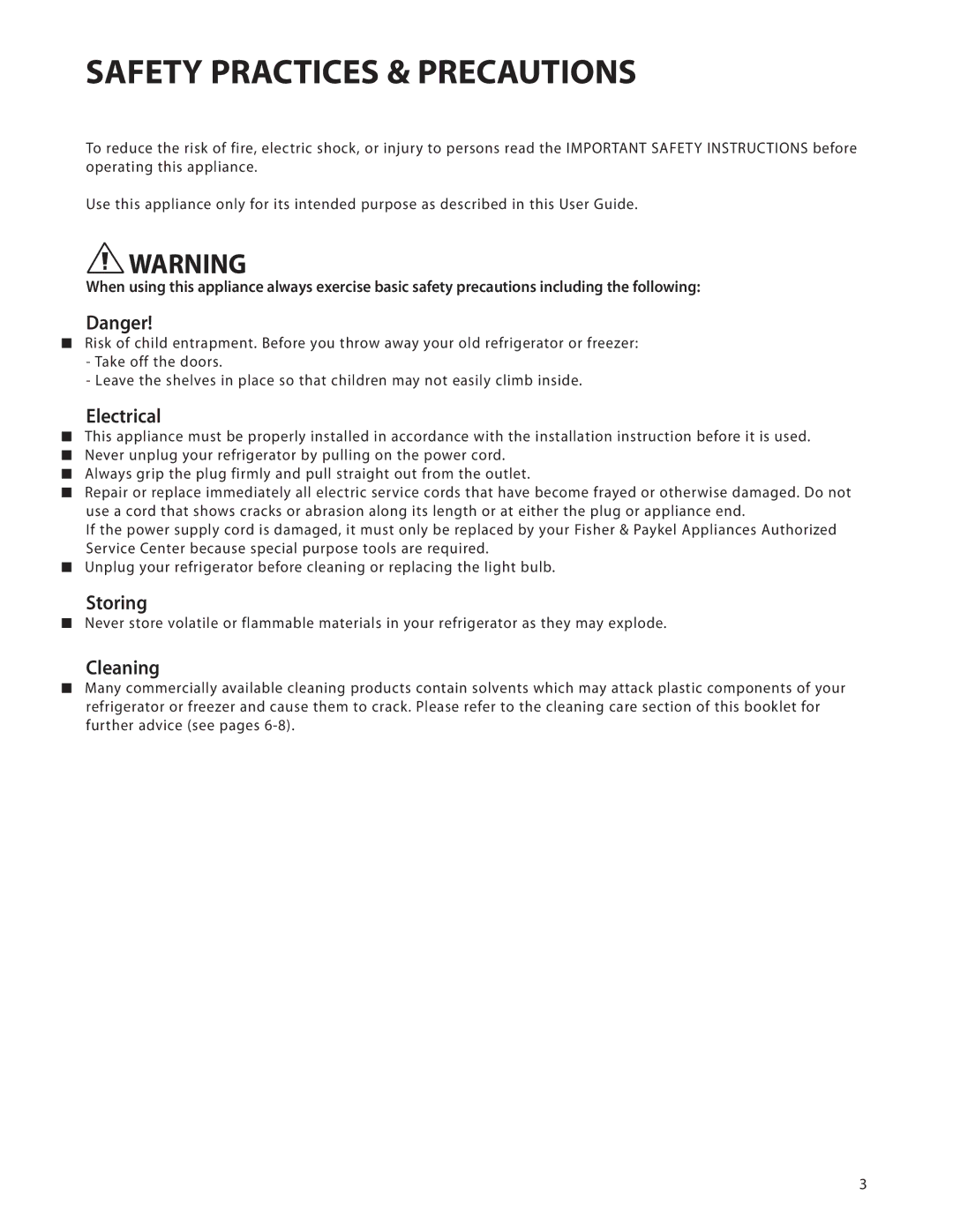 DCS UT624, UR624 manual Safety Practices & Precautions, Electrical 