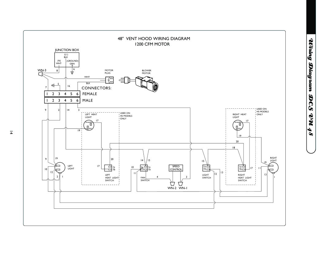 DCS VH12-36HS, VH-48S, VH-36HS, VH-36S, VH-30HS, VH12-36S, VH-48HS, VH-30S manual Wiring, Diagram DCS 