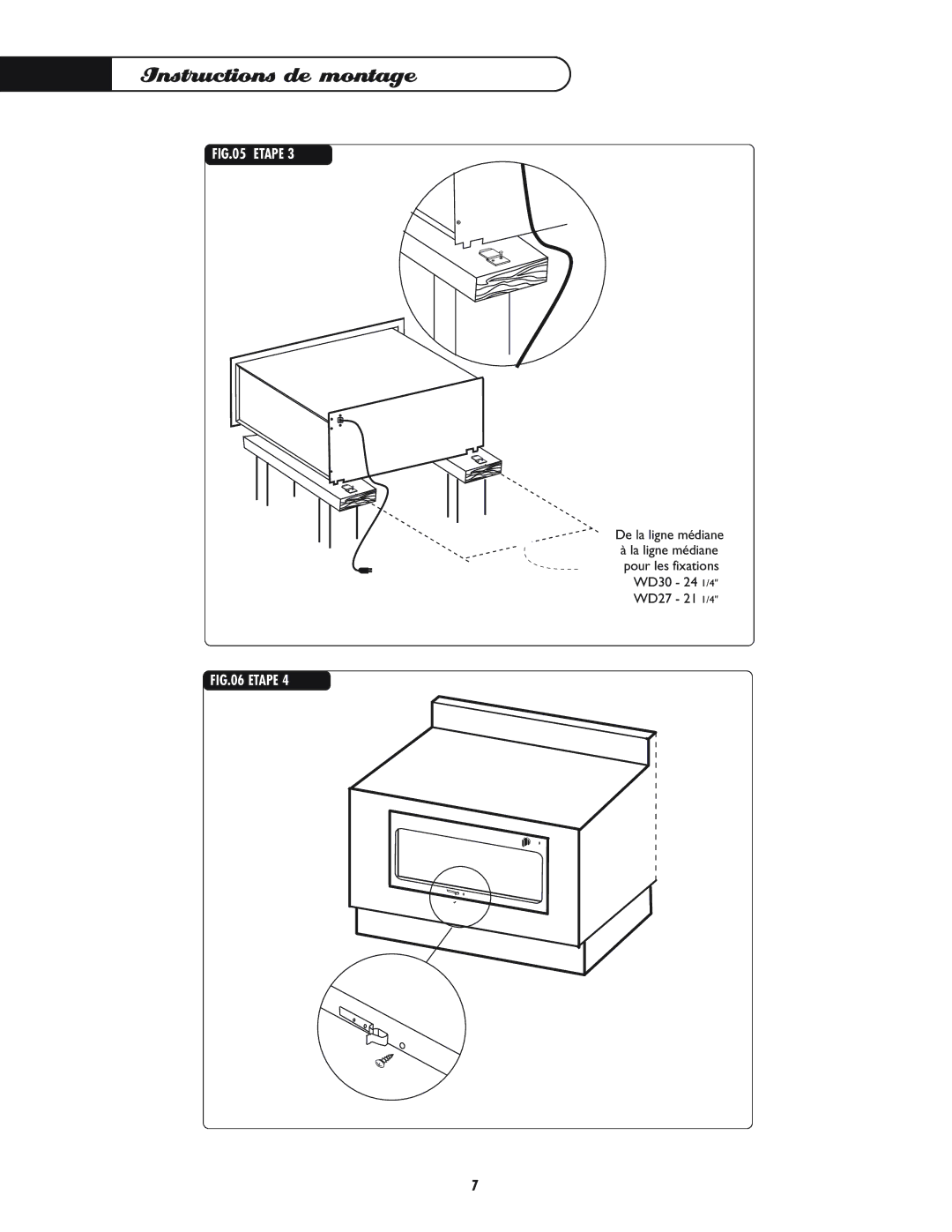 DCS WD-30-BL manual Etape 