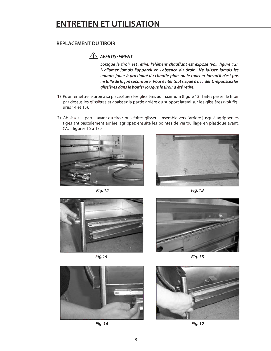 DCS WDS-27, WDI, WDS-30 manual Replacement DU Tiroir 