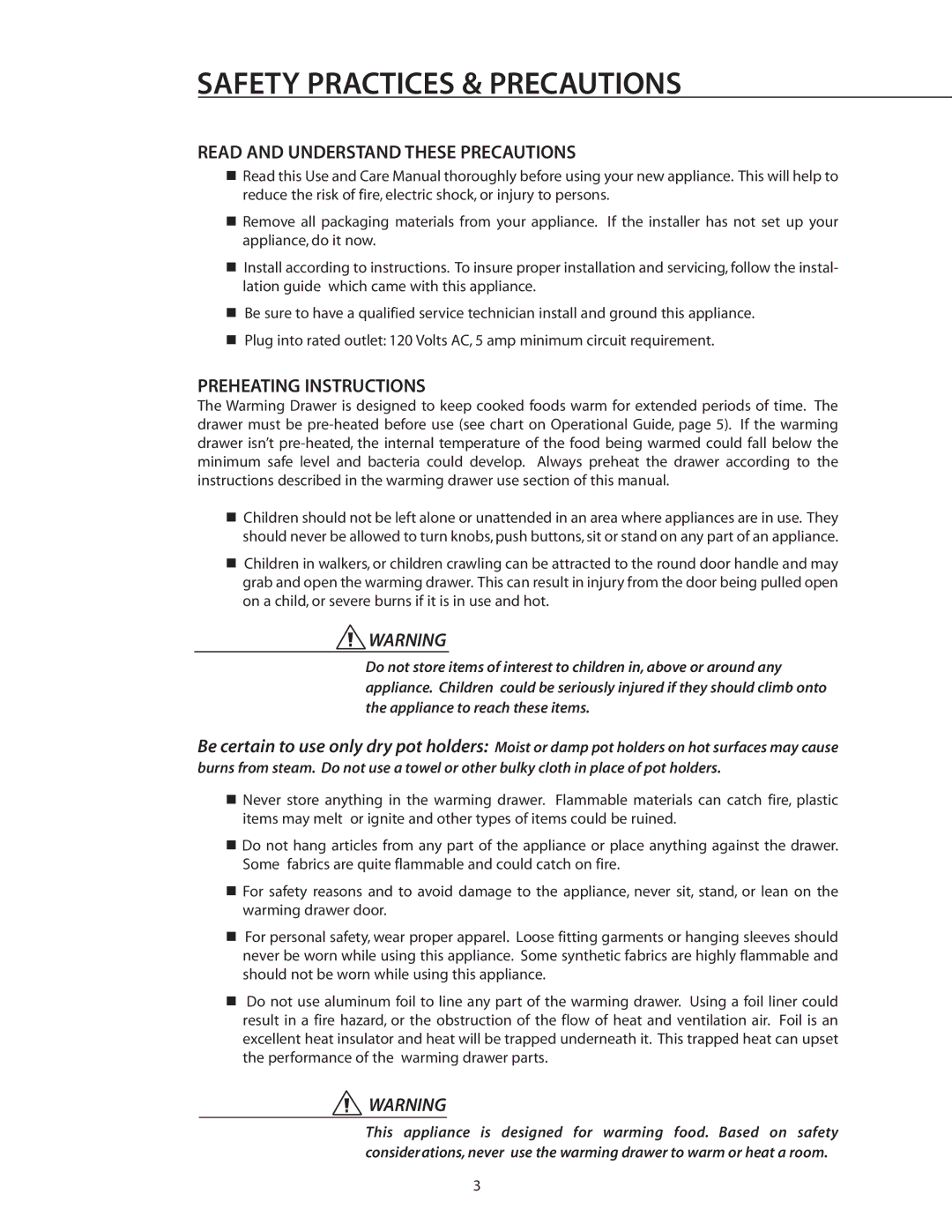 DCS WDS-27, WDI, WDS-30 manual Safety Practices & Precautions, Read and Understand These Precautions, Preheating Instructions 